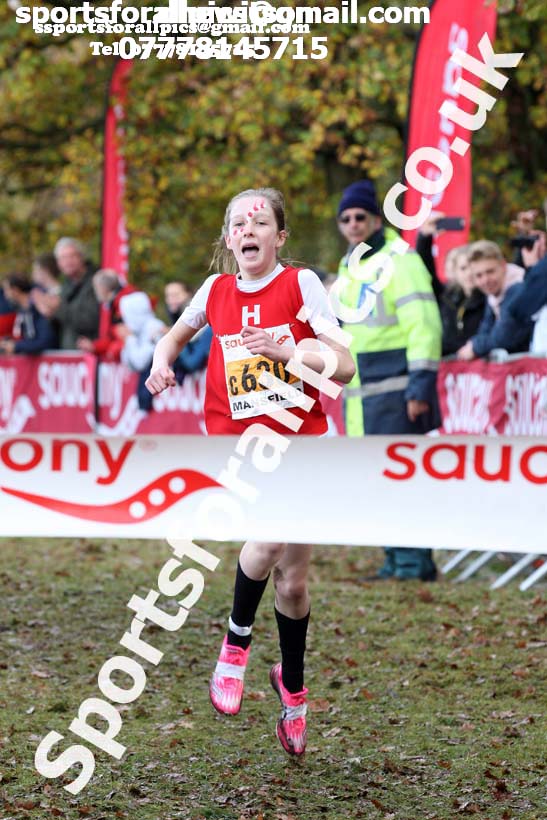 Girls under-13s National Cross Country Relay, Berry Hill Park, Mansfield. Photo:  David T. Hewitson/Sports for All Pics
